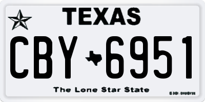 TX license plate CBY6951