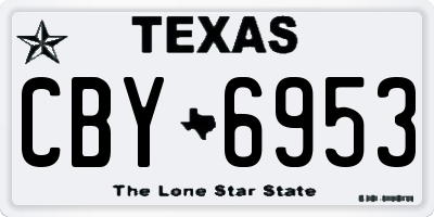 TX license plate CBY6953