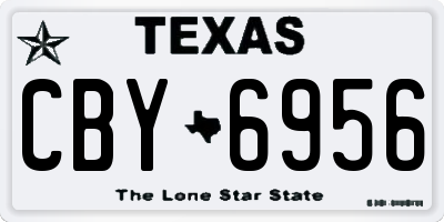 TX license plate CBY6956