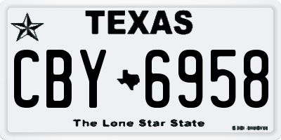 TX license plate CBY6958
