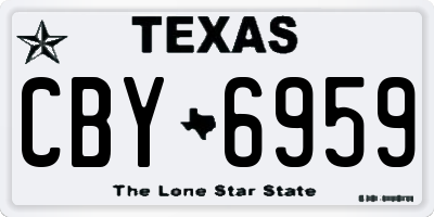 TX license plate CBY6959