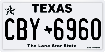 TX license plate CBY6960