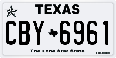 TX license plate CBY6961