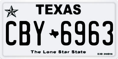 TX license plate CBY6963