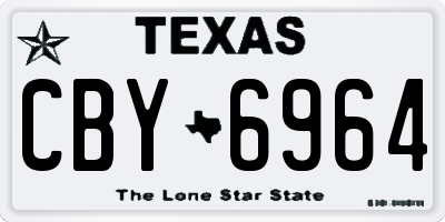 TX license plate CBY6964