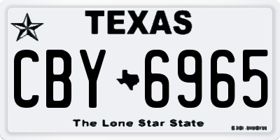 TX license plate CBY6965