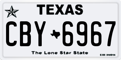 TX license plate CBY6967
