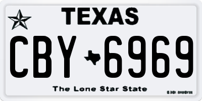 TX license plate CBY6969