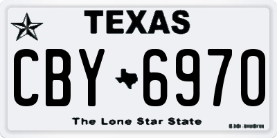 TX license plate CBY6970