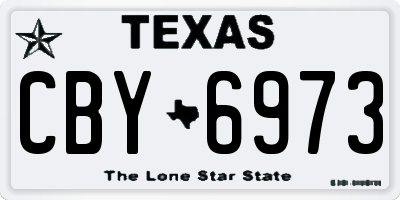 TX license plate CBY6973