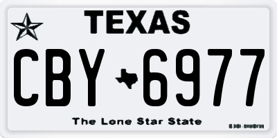 TX license plate CBY6977