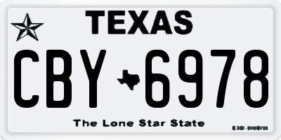 TX license plate CBY6978