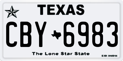 TX license plate CBY6983