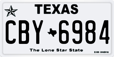 TX license plate CBY6984