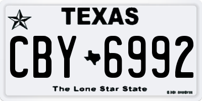 TX license plate CBY6992
