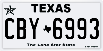 TX license plate CBY6993