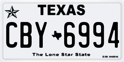 TX license plate CBY6994