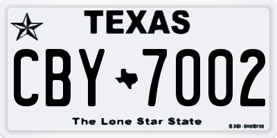 TX license plate CBY7002