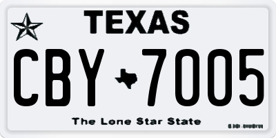 TX license plate CBY7005