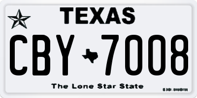 TX license plate CBY7008