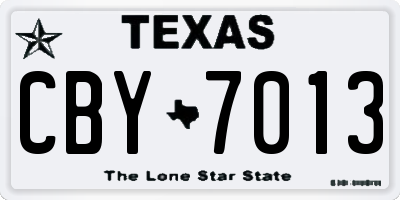 TX license plate CBY7013