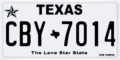 TX license plate CBY7014