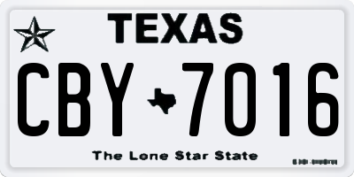 TX license plate CBY7016