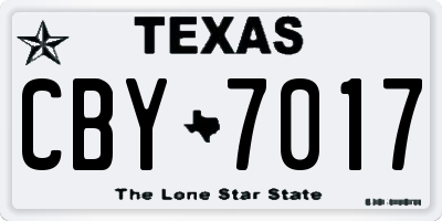 TX license plate CBY7017