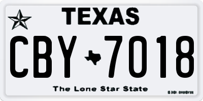 TX license plate CBY7018