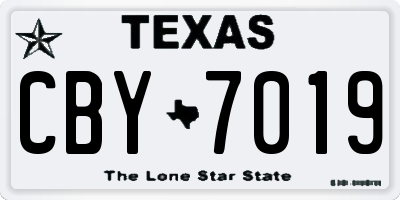TX license plate CBY7019