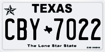 TX license plate CBY7022