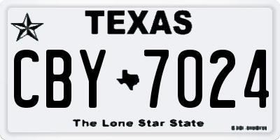TX license plate CBY7024