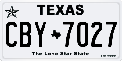 TX license plate CBY7027