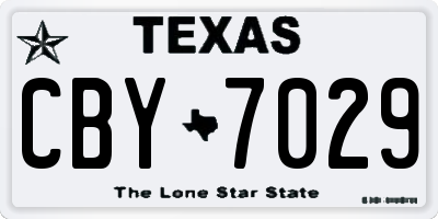 TX license plate CBY7029