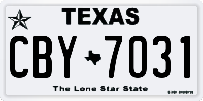 TX license plate CBY7031
