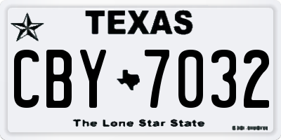 TX license plate CBY7032