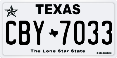 TX license plate CBY7033