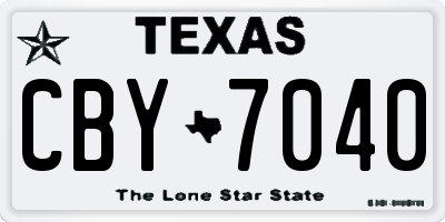 TX license plate CBY7040