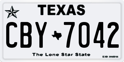 TX license plate CBY7042