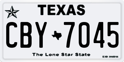 TX license plate CBY7045