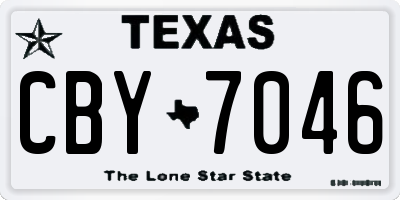 TX license plate CBY7046