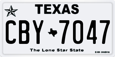 TX license plate CBY7047