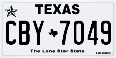 TX license plate CBY7049