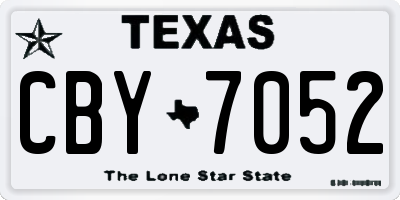 TX license plate CBY7052