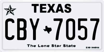 TX license plate CBY7057