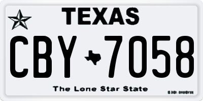 TX license plate CBY7058