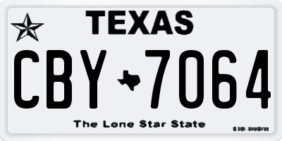TX license plate CBY7064