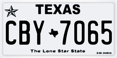 TX license plate CBY7065