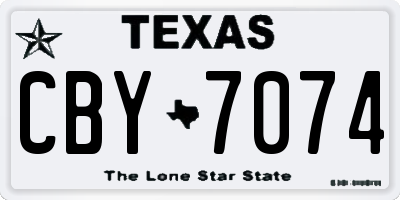 TX license plate CBY7074
