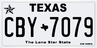 TX license plate CBY7079